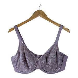 Understance Iris Lily Lace Flexwire Unpadded Full Coverage Bra Elderberry 44D